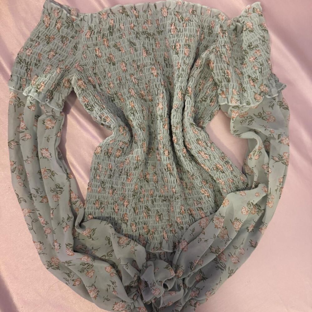 Lucy-paris Women's Green and Blue Blouse